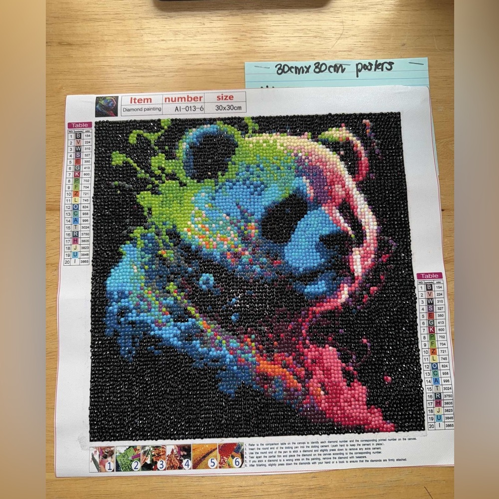 Completed by a cancer survivor Panda Diamond Painting poster 30 x 30 cm